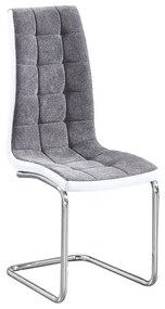 Jedálenská stolička Saloma New - svetlosivá / biela / chróm