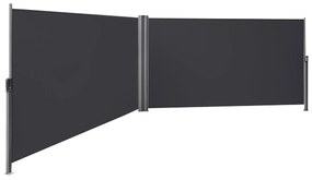 Obojstranná bočná markíza 160x600 cm dymovo sivá