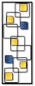 Nástěnná kovová dekorace INFINITE žlutá/modrá