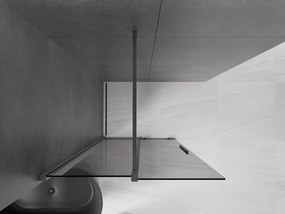 Mexen Velar, sprchová zástena s posuvnými dverami Walk-in 80 x 200 cm, 8mm šedé sklo, grafitová, 871-080-000-43-95
