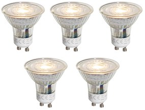 Sada 5 stmievateľných LED žiaroviek GU10 50 mm číra 4,5 W 365 lm 2700 K