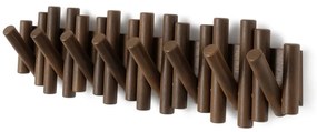 Tmavohnedý nástenný vešiak z borovicového dreva 61 cm Picket – Umbra