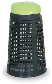Plastový odpadkový kôš na 120 L vrecia, čierny, zelené veko