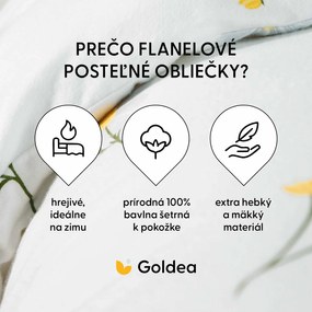 Goldea flanelové posteľné obliečky - harmanček 140 x 200 a 70 x 90 cm