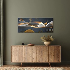 Obraz - Grafika s jeleňom (120x50 cm)