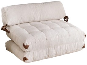 Dvojmiestna futónová rozkladacia pohovka Kadife biela