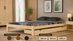 Zásuvka pod posteľ z masívu borovice Barva: dub, Dĺžka: 200 cm