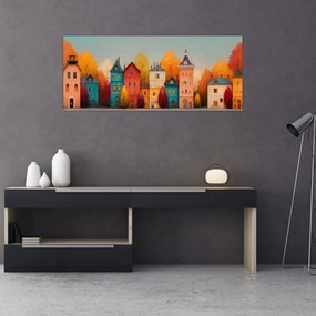 Obraz - Jesenná dedina (120x50 cm)