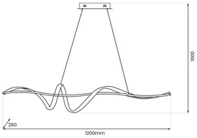 LED Luster na lanku SASH LED/36W/230V čierna