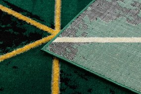 Koberec EMERALD exkluzívny 1020 glamour, styl marmur, trojuholníky fľaškovo zelený / zlatý
