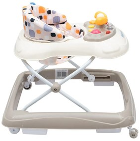 Detské chodítko Baby Mix s volantom a silikónovými kolieskami beige
