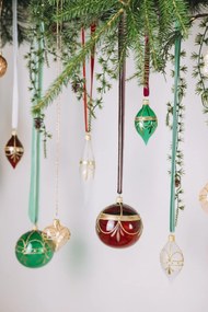 Bella Rose Sklenená vianočná ozdoba Oliva Zelená Lesk