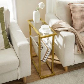 Odkládací stolek Vasagle Fido 40 cm zlatý/čirý