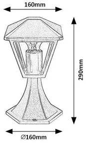 Rabalux 7148 vonkajší nízky stĺpik lampáš Paravento, antracit