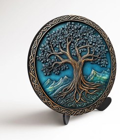 DUBLEZ | Drevený obraz - Keltský strom života - Arbor