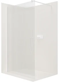 CERANO - Sprchová zástena Walk-in Onyx Ľ/P - guľatá vzpera - biela matná, ryhované sklo - 110x200 cm, CER-CER-8050BD293