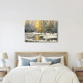 Obraz - Chalúpka v lese, olejomaľba (90x60 cm)