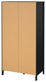 Čierna šatníková skriňa so zrkadlom 102x199x58 cm Madrid – Tvilum