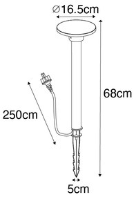 Moderný bodový reflektor s hrotom čierny vrátane LED IP54 - Skyf
