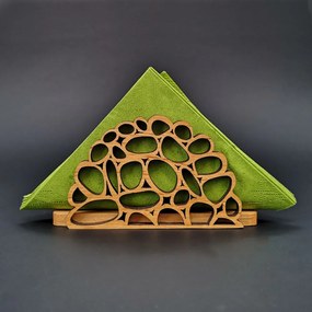 AMADEA Drevený stojanček na obrúsky s motívom okruhliakov, masívne drevo, 12,5x6,5x3,5 cm