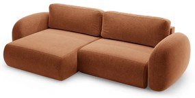 Ženilková rozkladacia/s úložným priestorom rohová pohovka v tehlovej farbe Tonale – Cosmopolitan Design