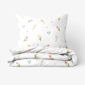 Goldea bavlnené posteľné obliečky - rozkvitnutá záhrada 200 x 200 a 2ks 70 x 90 cm