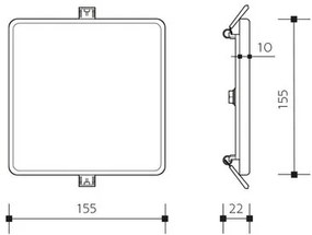 Panlux PN14300011 Podhľadové LED svietidlo Downlight Square 12 W, prírodná biela