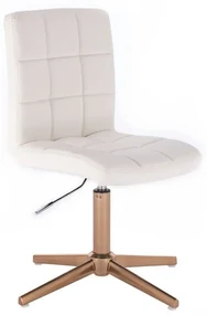 LuxuryForm DESIGN Stolička TOLEDO na zlatom kríži - biela