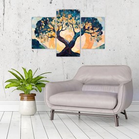 Obraz – Mozaika – slnko a strom II. (90x60 cm)