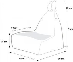 Sedací vak Bunny L Lapit - 03 - sivý