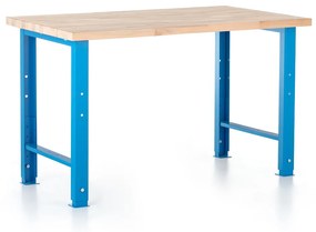 Výškovo nastaviteľný dielenský stôl Basic 120 x 80 cm, modrá