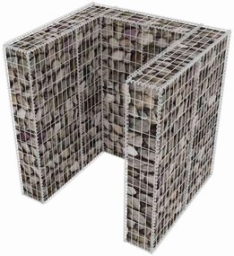 Gabiónová ohrada na odpadkový kôš, oceľ 110x100x120 cm