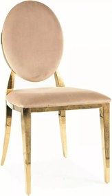 SI Kráľovská zamatová stolička béžová