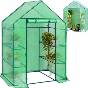 Záhradný skleník s fóliou a poličkami 73 x 140 m x 200 cm