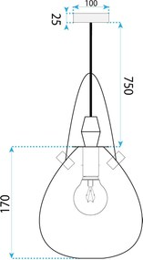 Toolight Toolight, závesné svietidlo 1xE27, APP1774-1CP, čierna-šedá, OSW-09664