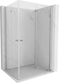 Mexen Mist-F Duo, skladací sprchový kút 85 x 115 cm, číre sklo, chrómový profil, 8A6-085L-115P-01-00