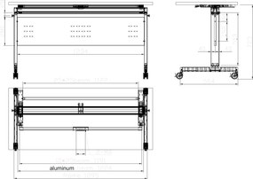Mobilný stôl PRIMO MOBI, 140x60 cm, čierna podnož, breza