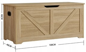 Úložný box LEHAC s vekom 100x46cm, dub sonoma