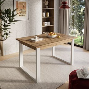 PLUTO JEDÁLENSKÝ STÔL DUB WOTAN / BIELY 125 cm