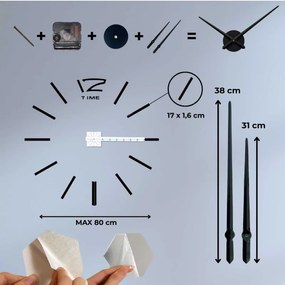 Nalepovacie nástenné 3D hodiny zrkadlové I SENTOP 12SZ003S