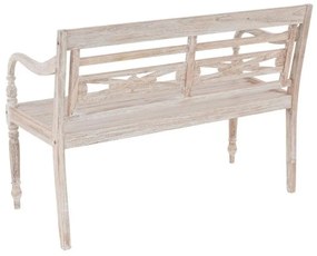 Divero 71854 Dvojmiestna lavica - 119 cm, teak, biela shabby