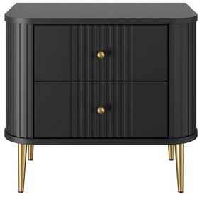 Nočné stolíky Vespera 56 cm - 2 ks - čierna / zlatá