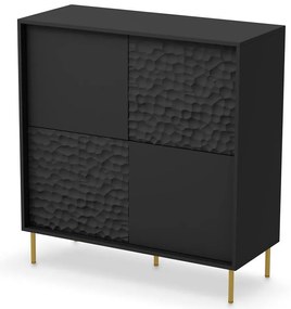 Komoda Bullet KM-2 dub čierna/zlatá