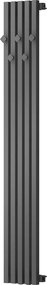Mexen, Mexen Flux dekoratívny kúpeľňový radiátor 1500 x 240 mm, 450 W, antracit - W127-1500-240-00-66