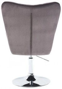 LuxuryForm DESIGN Kreslo AURORA VELUR na striebornom tanieri - tmavo šedé