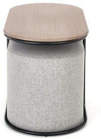 Konferenčný stolík s taburetkami Pampa - orech / čierna / sivá