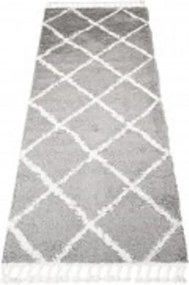 TA Koberec G931B TMAVO ŠEDÁ/KRÉMOVÁ BOHO Rozmer: 100x250 cm