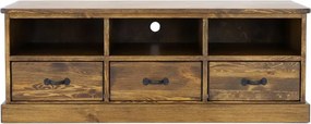 Rustikálna patinovaná skrinka pod televízor s 3 zásuvkami 152x45x56 cm