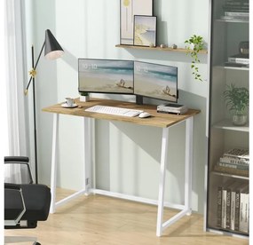 Počítačový stôl MAX - dub sonoma / biele nohy