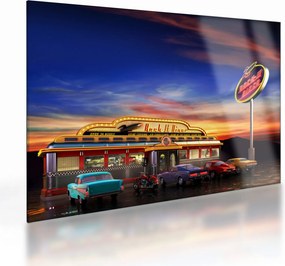 Sklenený obraz - Večerný bar (70x50 cm)